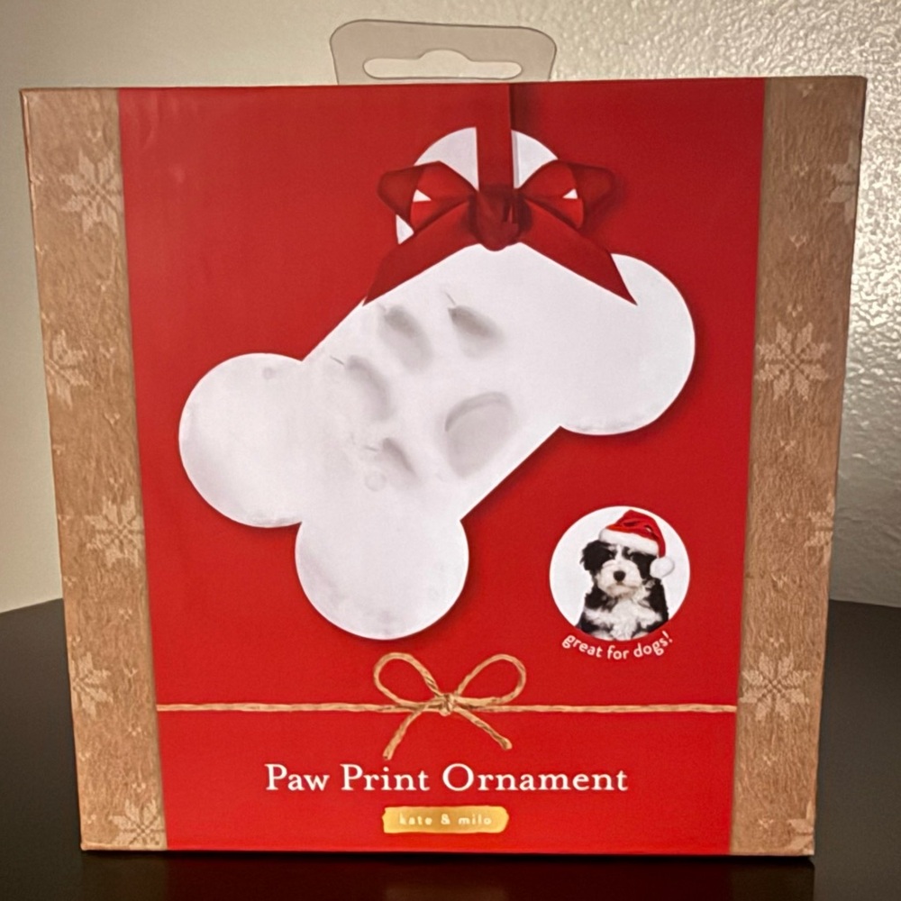 New Paw Print Christmas Ornament Kit Dog Bone Keepsake | DIY Pet Memorial Decor